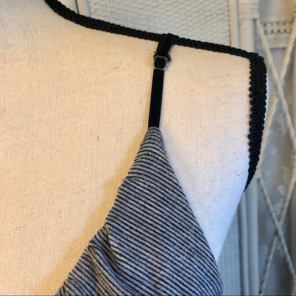 Wish USA Mini Dress Gray and Black Striped Sundress Beach Resort size Medium - Picture 7 of 14